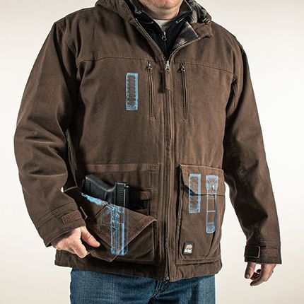 Concealed Carry Rugged Parka to 8X Big and 8X Tall in Black and Brown